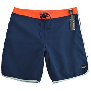 O'NEILL Boardshorts Size 38 Santa Cruz Scallop Shorts Blue Orange NWT